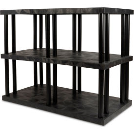 SPC Industrial™ DuraShelf™ 3 Shelf Solid Top 66"W x 36"D x 51"H Black