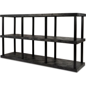 SPC Industrial™ DuraShelf™ 3 Shelf Solid Top 96"W x 24"D x 51"H Black