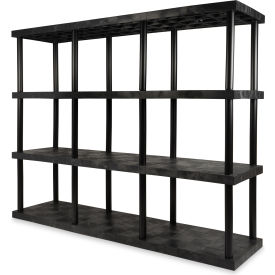 SPC Industrial™ DuraShelf™ 4 Shelf Solid Top 96"W x 24"D x 75"H Black
