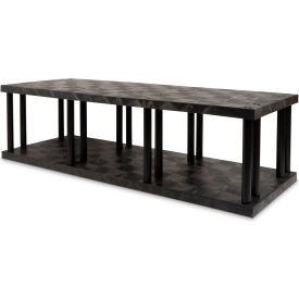 SPC Industrial™ DuraShelf™ 2 Shelf Solid Top 96"W x 36"D x 27"H Black