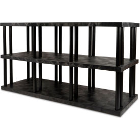 SPC Industrial™ DuraShelf™ 3 Shelf Solid Top 96"W x 36"D x 51"H Black