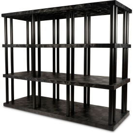 SPC Industrial™ DuraShelf™ 4 Shelf Solid Top 96"W x 36"D x 75"H Black