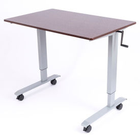 Luxor Corp STANDUP-CF48-DW Luxor Standing Desk - Crank Adjustable Height - 47-1/4"L x 29-1/2"W - Walnut image.