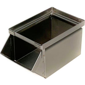 Stackbin Corporation 1-0SB-SS- Stackbin® Stainless Steel Stacking Hopper Front Container, 4-1/2"W x 8"D x 4-1/2"H image.