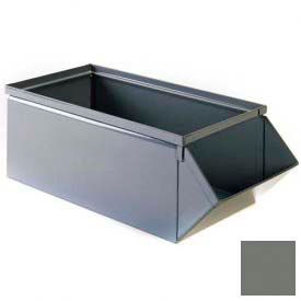 Stackbin Corporation 1-2SB-GY Stackbin® 7-1/2"W x 15-1/2"D x 6"H Steel Hopper Front Container, Gray image.