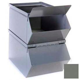 Stackbin Corporation 1-3HC-GY Stackbin® Removable Hopper Front Cover For 9"W x 18-3/4"D x 7-1/2"H Steel Bins, Gray image.