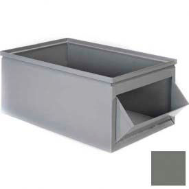 Stackbin Corporation 1-804-GY* Stackbin® Steel Bin 1-804 - 15"W x 27"D x 10"H Steel Hopper Box, Gray image.