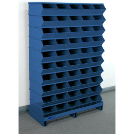 Stackbin Corporation 3-250SSPBBL Stackbin®No 2 Pallet Base Sectional Bin Unit, 50 Compartments,37"W x 15-1/2"D x 57-1/2"H, Blue image.