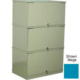 Stackbin Corporation 3-3DDXRBL Stackbin® Three-Shelf Lockable X-Ray Storage Cabinet, Blue image.