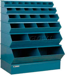 Stackbin Corporation 3-5028SSBBL Stackbin® Steel Stack Bin, 28 Compartment Multi-Size Sectional Unit 37"W x 24"D x 53"H, Blue image.
