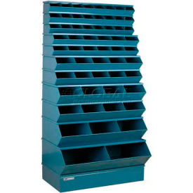 Stackbin Corporation 3-5059SSBBL Stackbin® Steel Stack Bin, 59 Compartment Multi-Size Sectional Unit 37"W x 24"D x 76"H, Blue image.