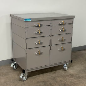 Mobile Drawer Unit #2, 13 Gauge Steel Top, 32"W x 24"D, Gray view 2
