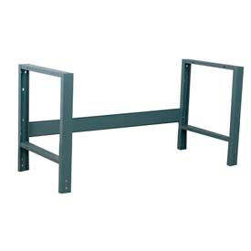 Stackbin Corporation 4-63500-GY Stackbin 3500 Series Fixed Height Bench Frame W/ C Channel Leg, 65"W x 27"D, Gray image.
