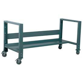 Stackbin Corporation 4-63512-GY Stackbin 3512 Series Mobile Frame W/ Adjustable Cantilever Leg, 65"W x 27"D, Gray image.
