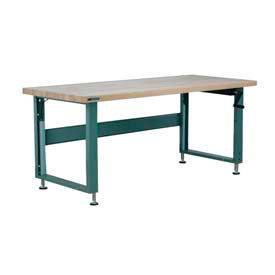 Stackbin Corporation A4830-4000-BK Stackbin Workbench, 4000 Series, Ash Butcher Block Square Edge, 48"W X 30"D, Black image.