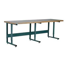 Stackbin Corporation A9630-2011-BK Stackbin 2011 Series Workbench W/ Ash Square Edge Top, 96"W x 30"D, Black image.