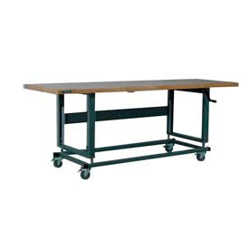 Stackbin Corporation A9630-2500-GY Stackbin 2500 Series Workbench W/ Ash Square Edge Top, 96"W x 30"D, Gray image.