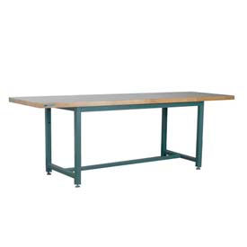 Stackbin Corporation A9636-1000-GY Stackbin 1000 Series Workbench, Ash Square Edge, 96"W x 36"D, Gray image.