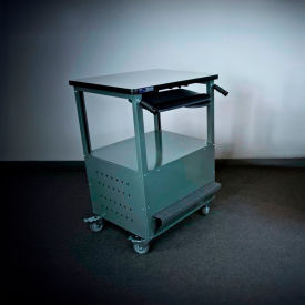 Stackbin Enclosed Bottom Computer Cart 30""W x 24""D x 40""H Gray
