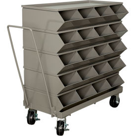 Stackbin®No 3 Mobile Sectional Bin Unit 20 Compartments37"W x 18-3/4"D x 40"H Gray