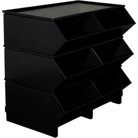 Stackbin®No 5 Pallet Base Sectional Bin Unit 6 Compartments37"W x 24"D x 35-1/8"H Black