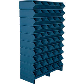 Stackbin®No 2 Pallet Base Sectional Bin Unit 50 Compartments37"W x 15-1/2"D x 57-1/2"H Blue