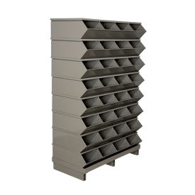 Stackbin®No 3 Pallet Base Sectional Bin Unit 32 Compartments37"W x 18-3/4"D x 57-3/4"H Gray