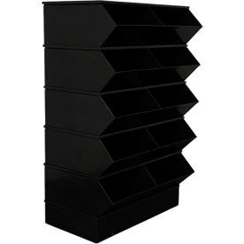 Stackbin® Steel Stack Bin 10 Compartment Steel Sectional Unit 37"W x 24"D x 55"H Black