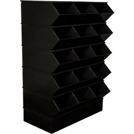 Stackbin® Steel Hopper Stack Bin 15 Compartment Sectional Unit 37"W x 20"D x 53-1/2"H Black