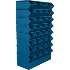 Stackbin® Steel Hopper Stack Bin 32 Compartment Sectional Unit 37"W x 15"D x 58-1/2"H Blue