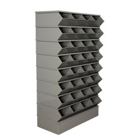 Stackbin® Steel Hopper Stack Bin 32 Compartment Sectional Unit 37"W x 15"D x 58-1/2"H Gray