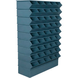 Stackbin® Steel Hopper Stack Bin 45 Compartment Sectional Unit 37"W x 13"D x 54"H Blue