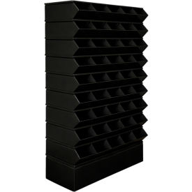 Stackbin® Steel Hopper Stack Bin 50 Compartment Sectional Unit 37"W x 13"D x 60"H Black