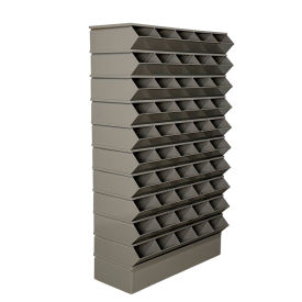 Stackbin® Steel Hopper Stack Bin 50 Compartment Sectional Unit 37"W x 13"D x 60"H Gray