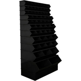 Stackbin® Steel Stack Bin 59 Compartment Multi-Size Sectional Unit 37"W x 24"D x 76"H Black