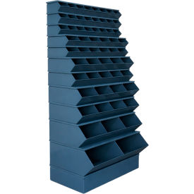 Stackbin® Steel Stack Bin 59 Compartment Multi-Size Sectional Unit 37"W x 24"D x 76"H Blue
