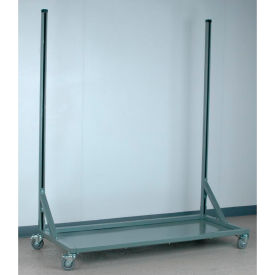 Stackbin Corporation 4-6WCONV-WB-GY Stackbin Basic Mobile Frame W/ Solid Bottom, 76"W x 27"D, Gray image.