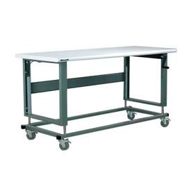 Stackbin Corporation C4830-2500-GY Stackbin 2500 Series Workbench W/ Laminate Safety Edge Top, 48"W x 30"D, Gray image.