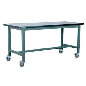 Stackbin Corporation E4830-T-1012-GY Stackbin 1012 Series Workbench W/ ESD Top & T Molding, 48"W x 30"D, Gray image.