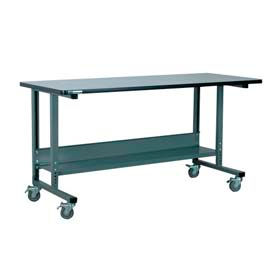 Stackbin Corporation E4830-T-2012-GY Stackbin 2012 Series Workbench W/ ESD Top & T Molding, 48"W x 30"D, Gray image.
