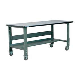 Stackbin Corporation E4830-T-3512-GY Stackbin 3512 Series Workbench W/ ESD Top & T Molding, 48"W x 30"D, Gray image.