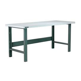 Stackbin E4836-3500 Series 3500 Steel Fixed Height Workbench, 1-3/4" ESD Laminate Top, Black Baked Enamel, 48" Length, 36" Width, 35" Height