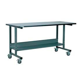 Stackbin Corporation E7230-T-2012-BK Stackbin 2012 Series Workbench W/ ESD Top & T Molding, 72"W x 30"D, Black image.