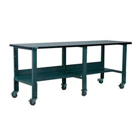 Stackbin Corporation E9636-T-3512-GY Stackbin 3512 Series Workbench W/ ESD Top & T Molding, 96"W x 36"D, Gray image.