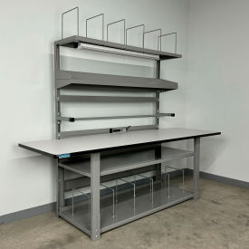 Stackbin® Packing Workbench #1 1-3/4" ESD Laminate Top 96"W x 36"D Gray 
