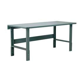 Stackbin Corporation ES6030-3505-GY Stackbin 3505 Series Workbench, 60 x 30", Adjustable Height, Steel Square Edge, Gray image.