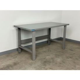 3505 Adjustable Height Workbench, 72 x 30", 13 Gauge Steel Square Edge, Gray view 2