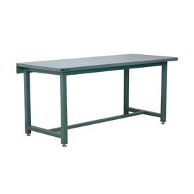 Stackbin Corporation ES7236-1000-GY Stackbin 1000 Series Workbench, Steel Square Edge, 72"W x 36"D, Gray image.