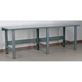 Stackbin Corporation ES9636-3505-BK Stackbin 3505 Series Extra Long Workbench, 96 x 36", Adjustable Height, Steel Square Edge, Black image.