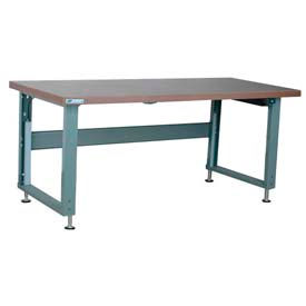 Stackbin 4000 Series Workbench W/ Hardboard Top & Power Lift 48"W x 30"D Gray 